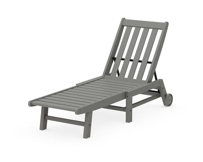 POLYWOOD® Vineyard Chaise with Wheels in Slate Grey