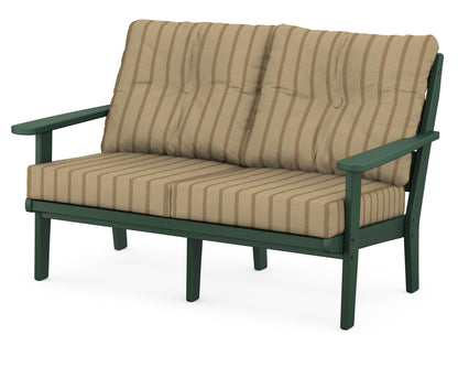 POLYWOOD® Lakeside Deep Seating Loveseat in Green / Unwind Driftwood