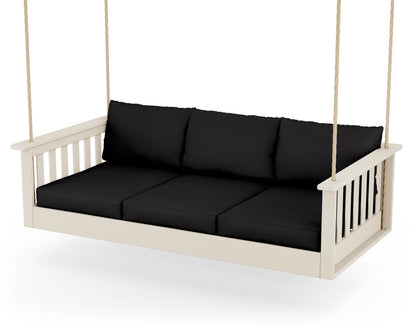 POLYWOOD® Vineyard Daybed Swing in Sand / Canvas Black