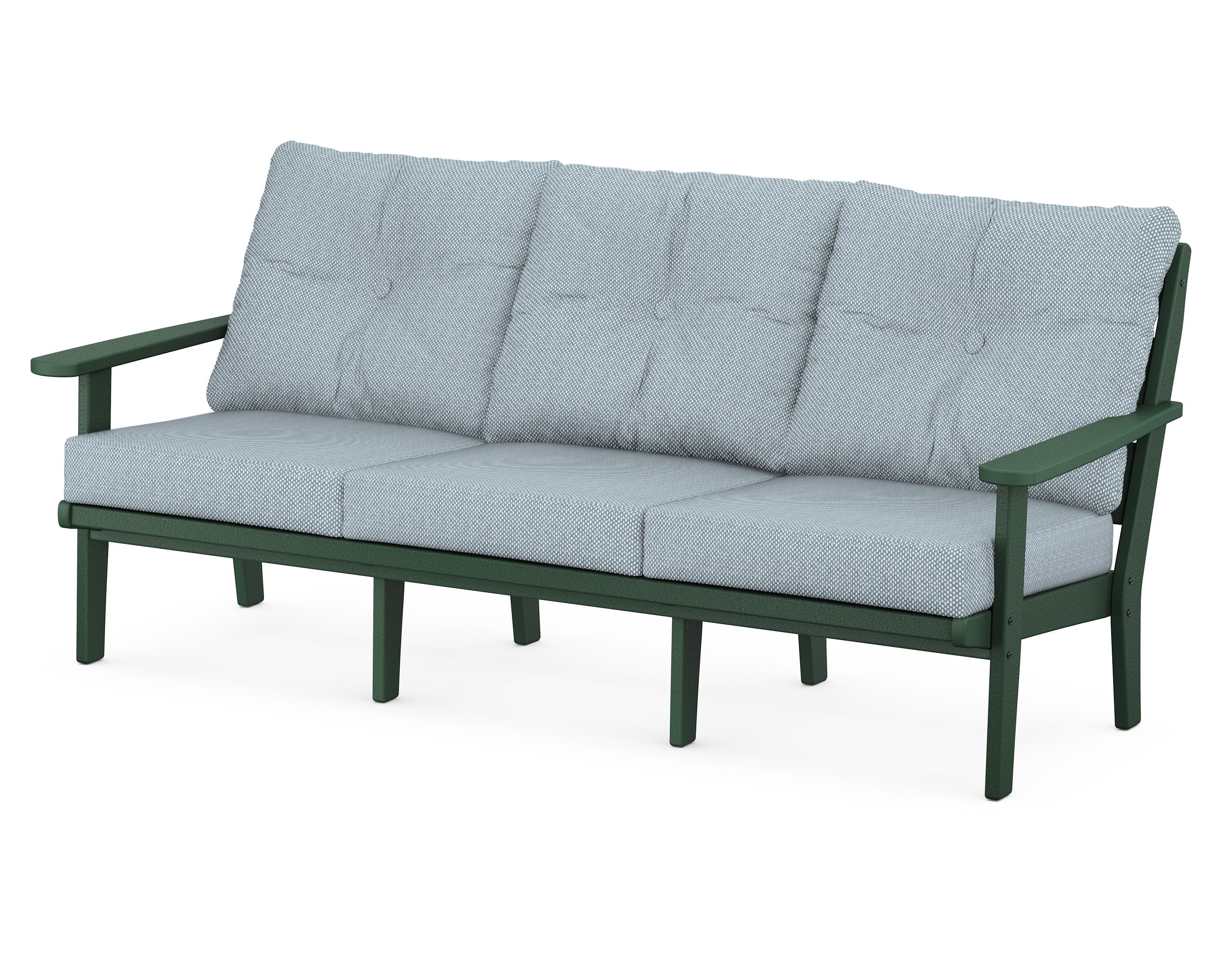 POLYWOOD® Lakeside Deep Seating Sofa in Green / Exhale Sky
