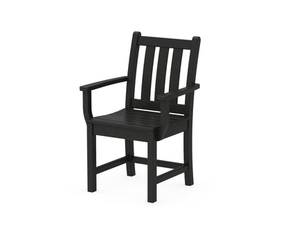 POLYWOOD® Traditional Garden Dining Arm Chair in Black