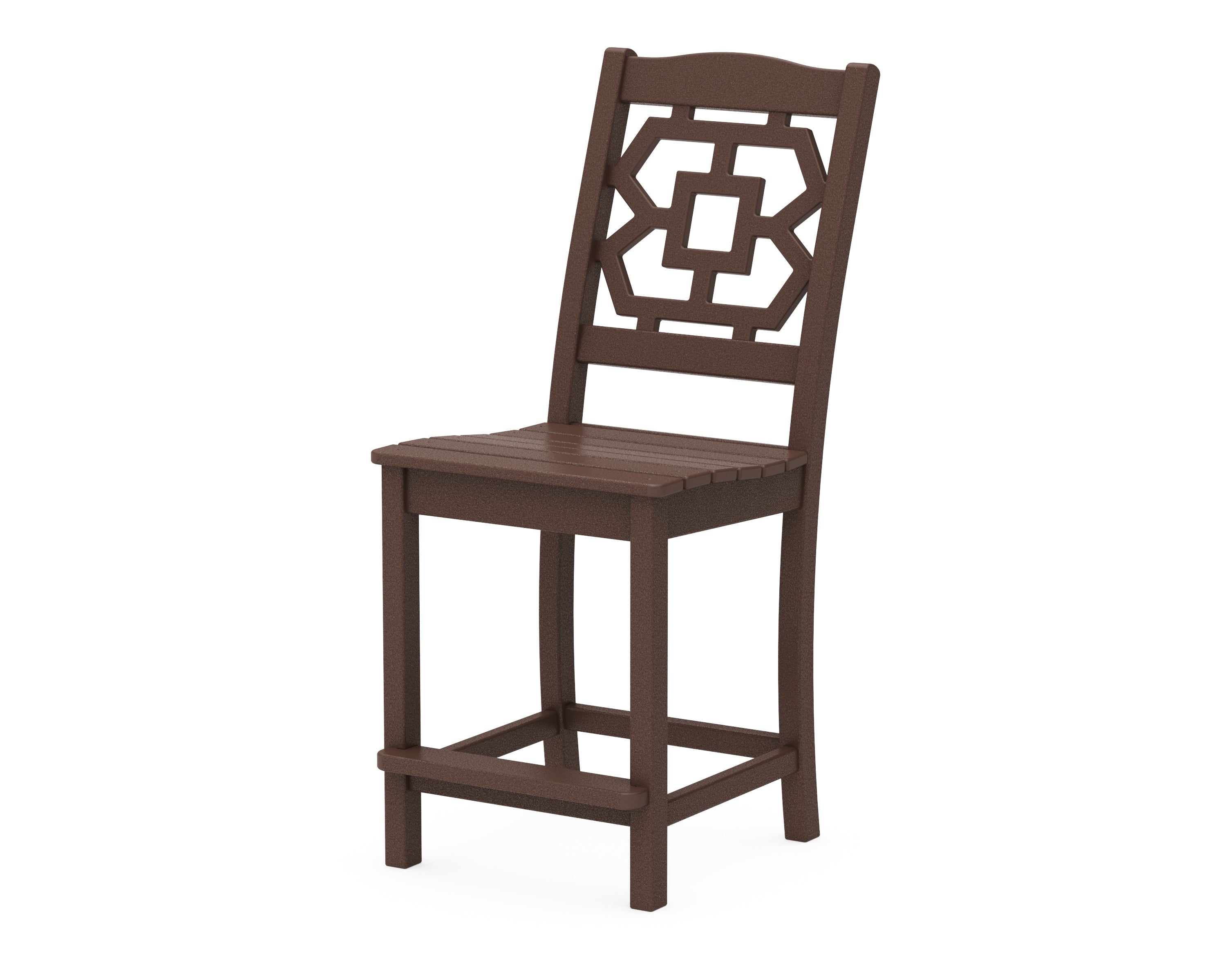 Martha Stewart by POLYWOOD® Chinoiserie Counter Side Chair in Mahogany