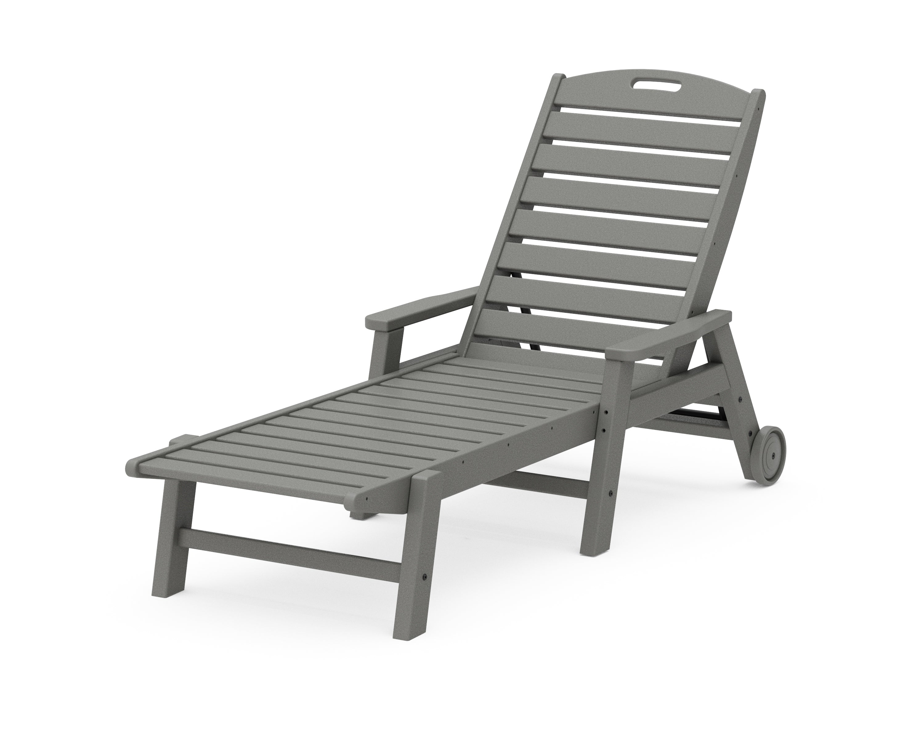 POLYWOOD® Nautical Chaise with Arms & Wheels in Slate Grey
