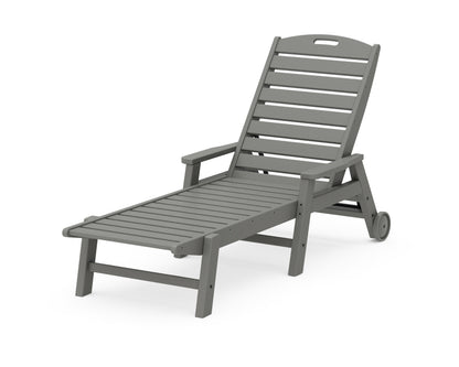 POLYWOOD® Nautical Chaise with Arms & Wheels in Slate Grey