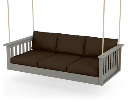 POLYWOOD® Vineyard Daybed Swing in Slate Grey / Canvas Java
