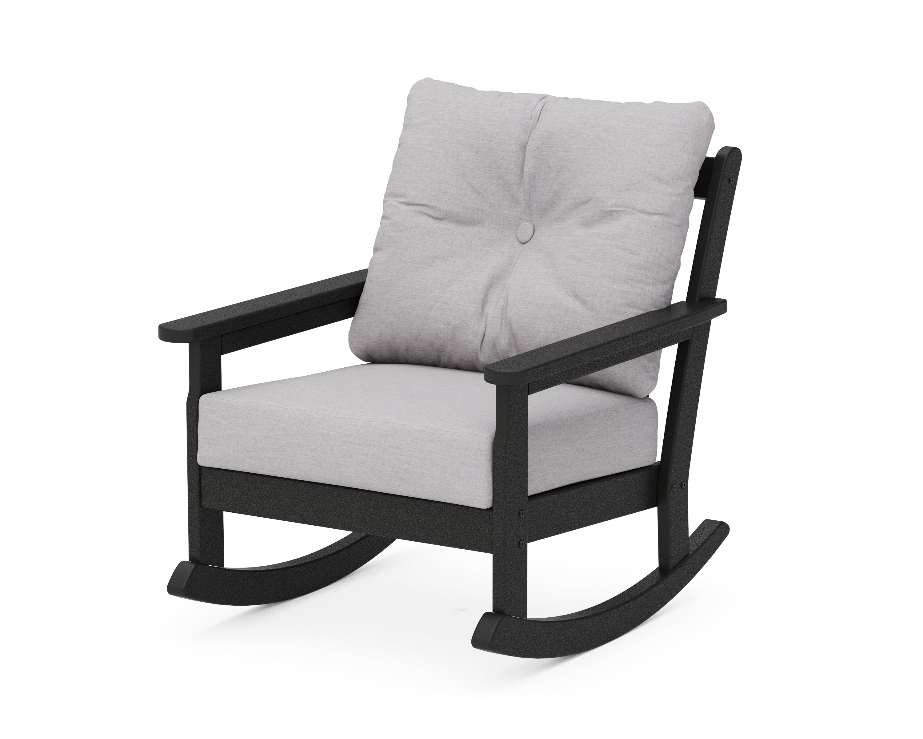 POLYWOOD® Vineyard Deep Seating Rocking Chair in Black / Granite