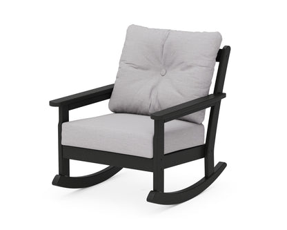 POLYWOOD® Vineyard Deep Seating Rocking Chair in Black / Granite