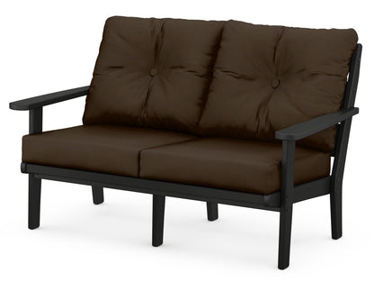 POLYWOOD® Lakeside Deep Seating Loveseat in Black / Canvas Java
