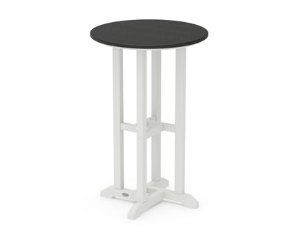 POLYWOOD® Contempo 24" Round Counter Table in White / Black