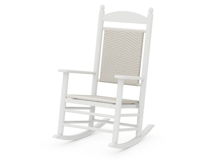 POLYWOOD® Jefferson Woven Rocking Chair in White / White Loom