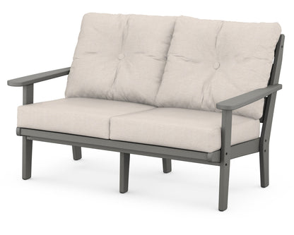 POLYWOOD® Lakeside Deep Seating Loveseat in Slate Grey / Nuance Cloud