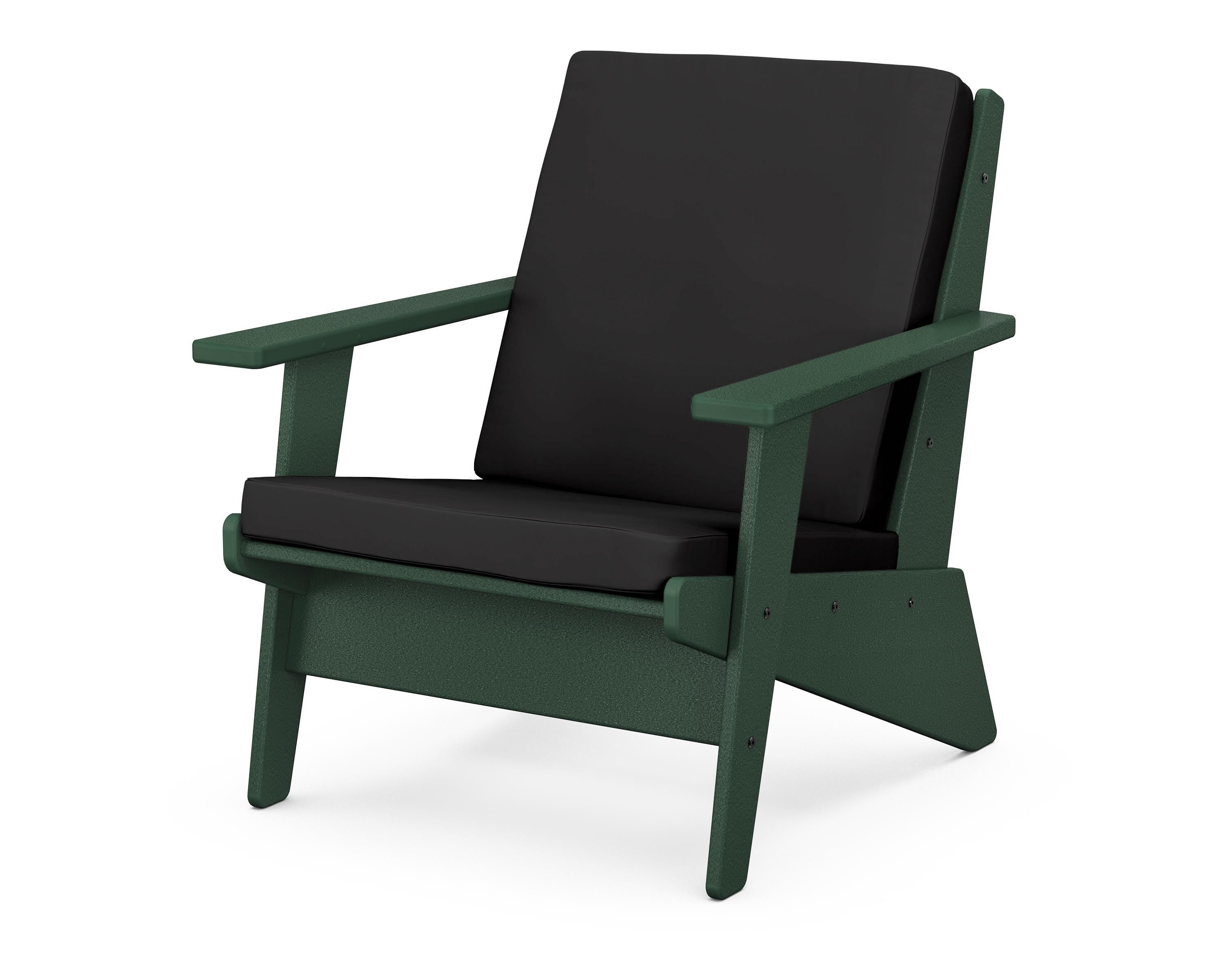 POLYWOOD® Riviera Modern Lounge Chair in Green / Canvas Black