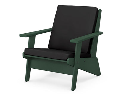 POLYWOOD® Riviera Modern Lounge Chair in Green / Canvas Black