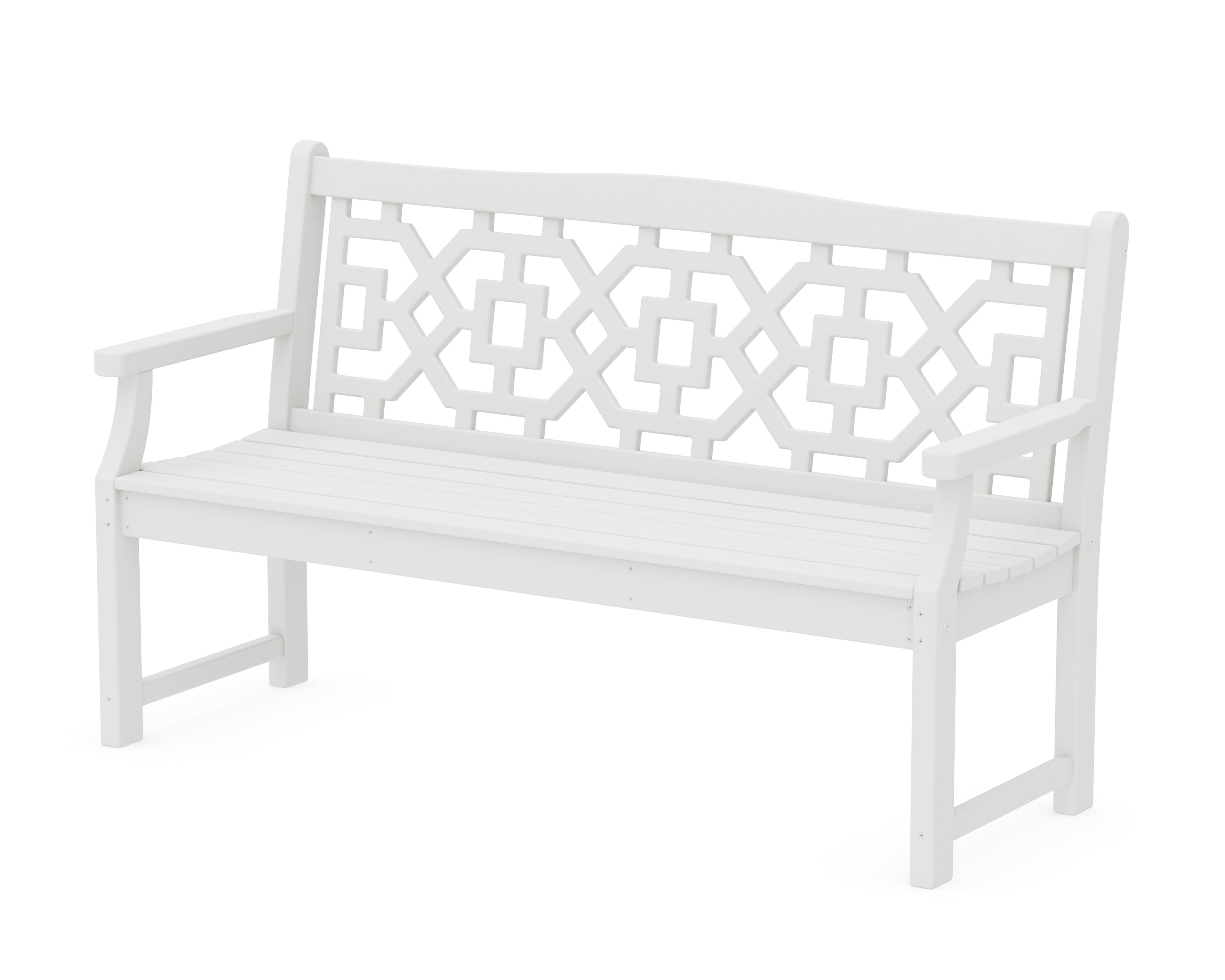 Martha Stewart by POLYWOOD® Chinoiserie 60" Garden Bench in White