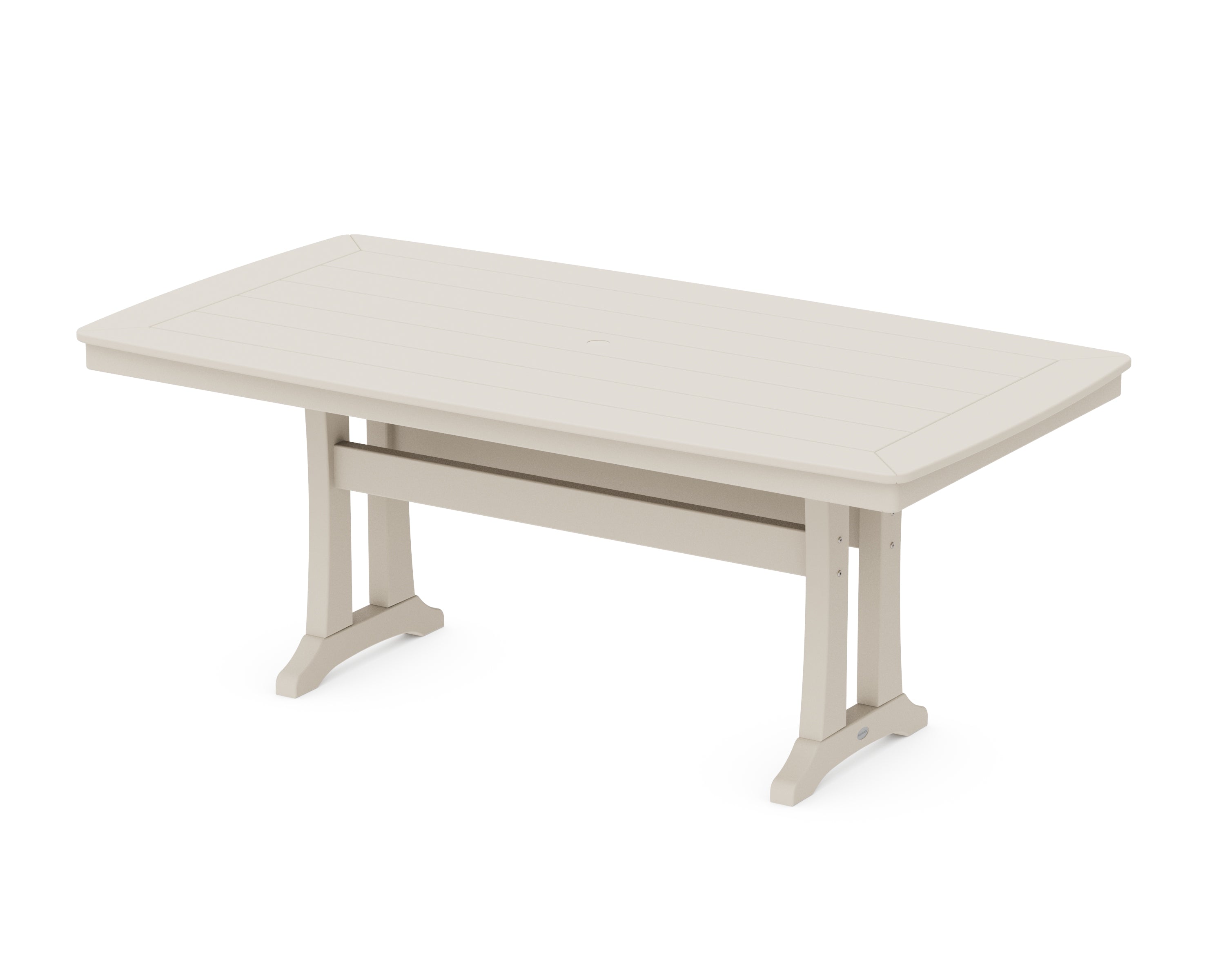 POLYWOOD® Nautical Trestle 38" x 73" Dining Table in Sand