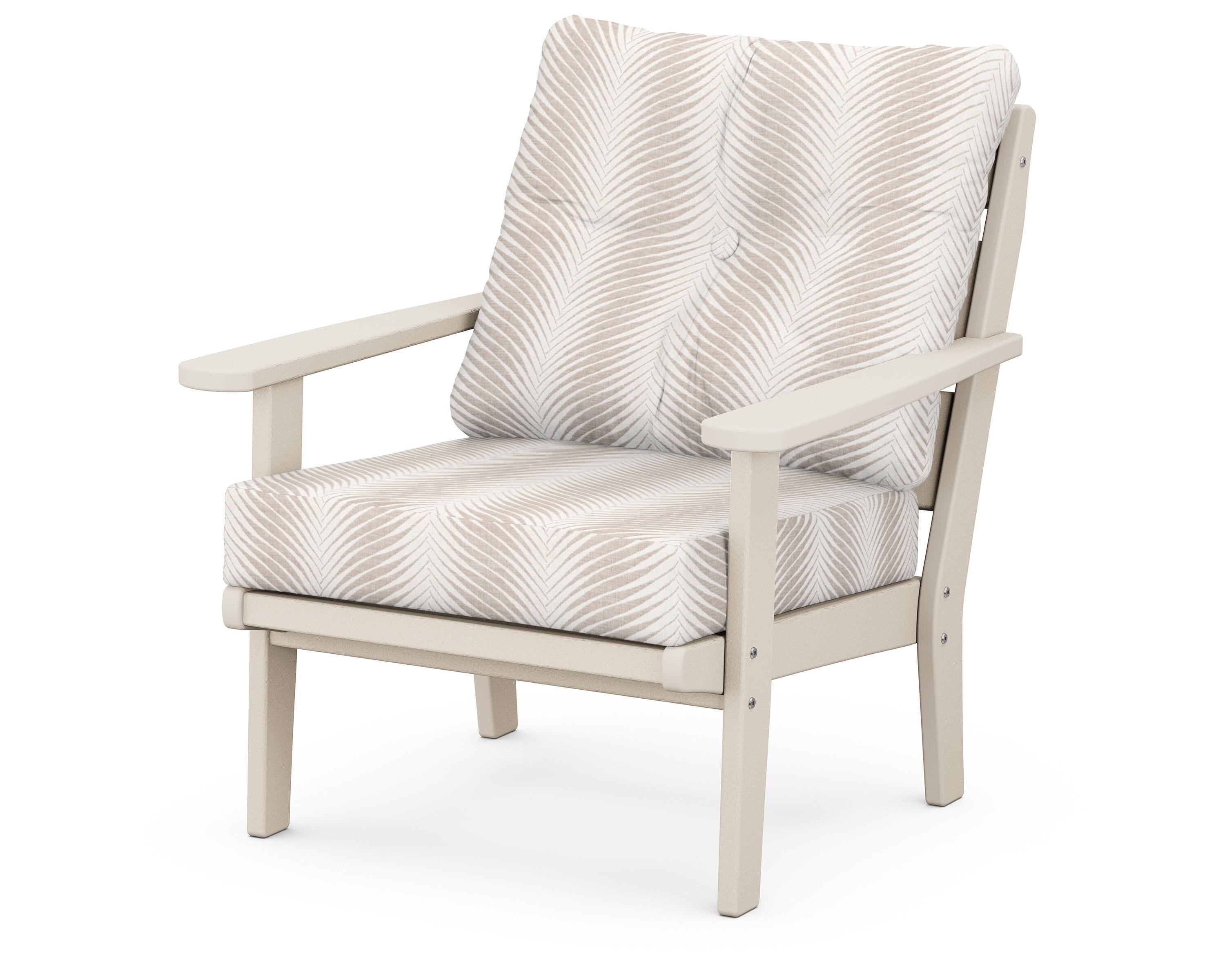 POLYWOOD® Lakeside Deep Seating Chair in Sand / Clock Out Cloud