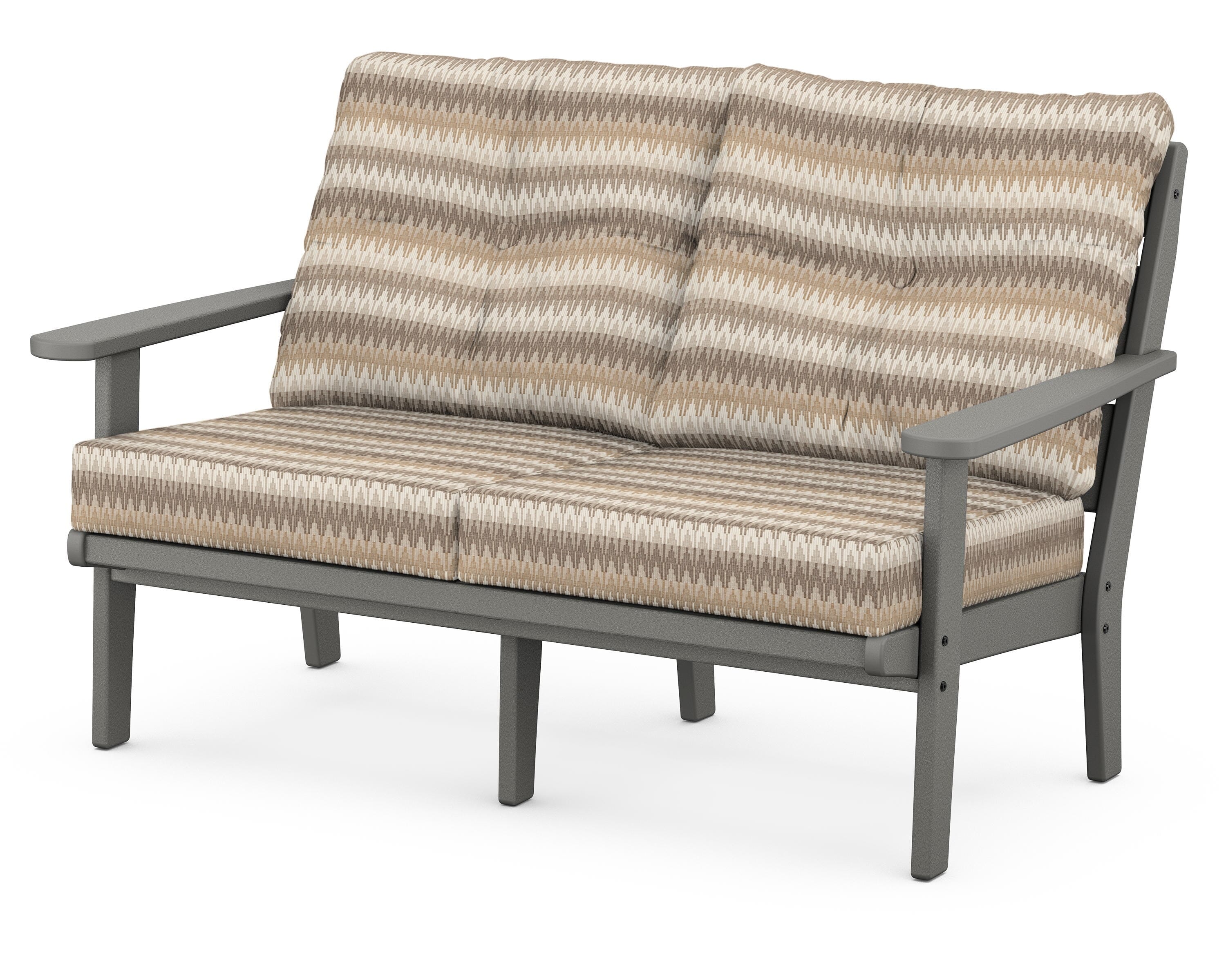 POLYWOOD® Lakeside Deep Seating Loveseat in Slate Grey / Valley Dune