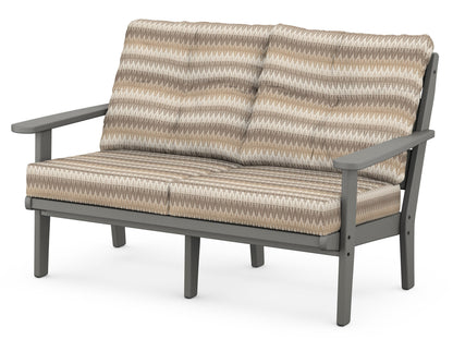 POLYWOOD® Lakeside Deep Seating Loveseat in Slate Grey / Valley Dune