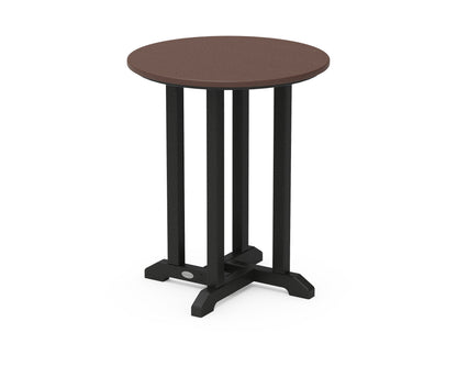 POLYWOOD® Contempo 24" Round Dining Table in Black / Mahogany