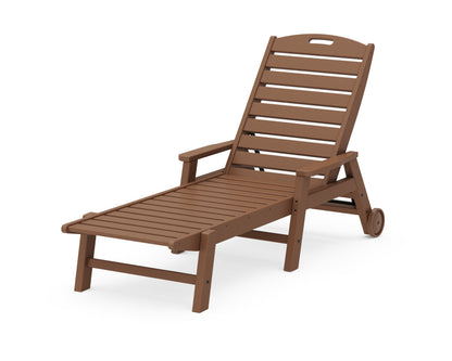 POLYWOOD® Nautical Chaise with Arms & Wheels in Teak
