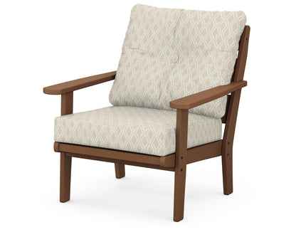 POLYWOOD® Lakeside Deep Seating Chair in Teak / Solve Linen