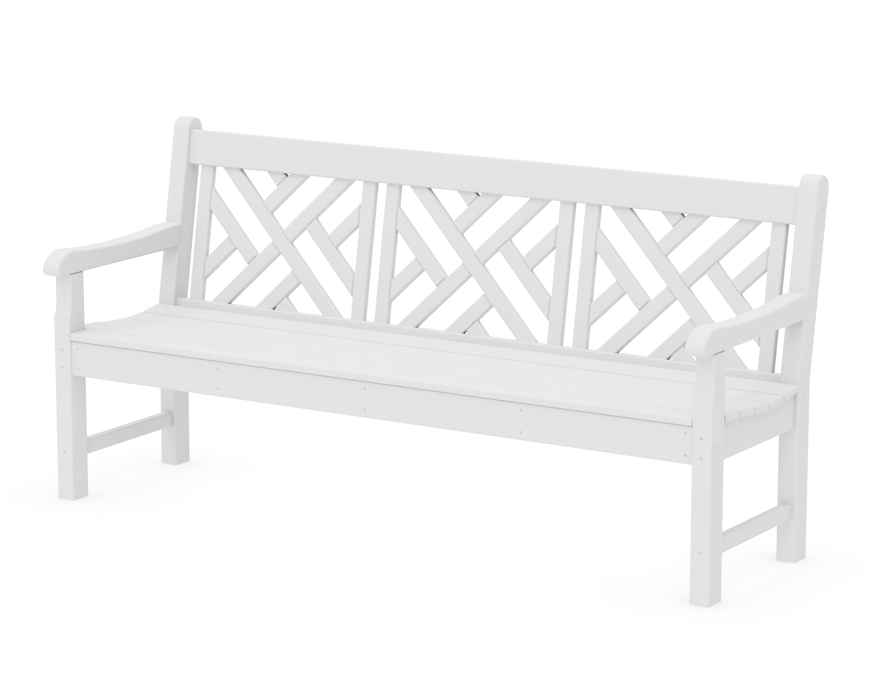 POLYWOOD® Rockford 72" Chippendale Bench in White