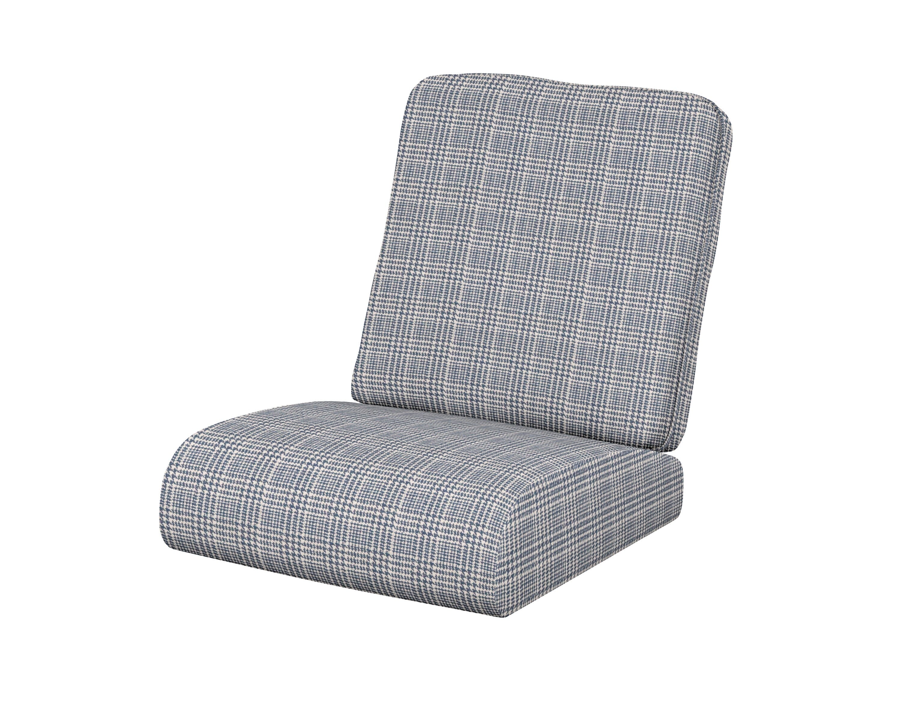 POLYWOOD® Club Seat/Back Cushion in Houndstooth Sky Blue
