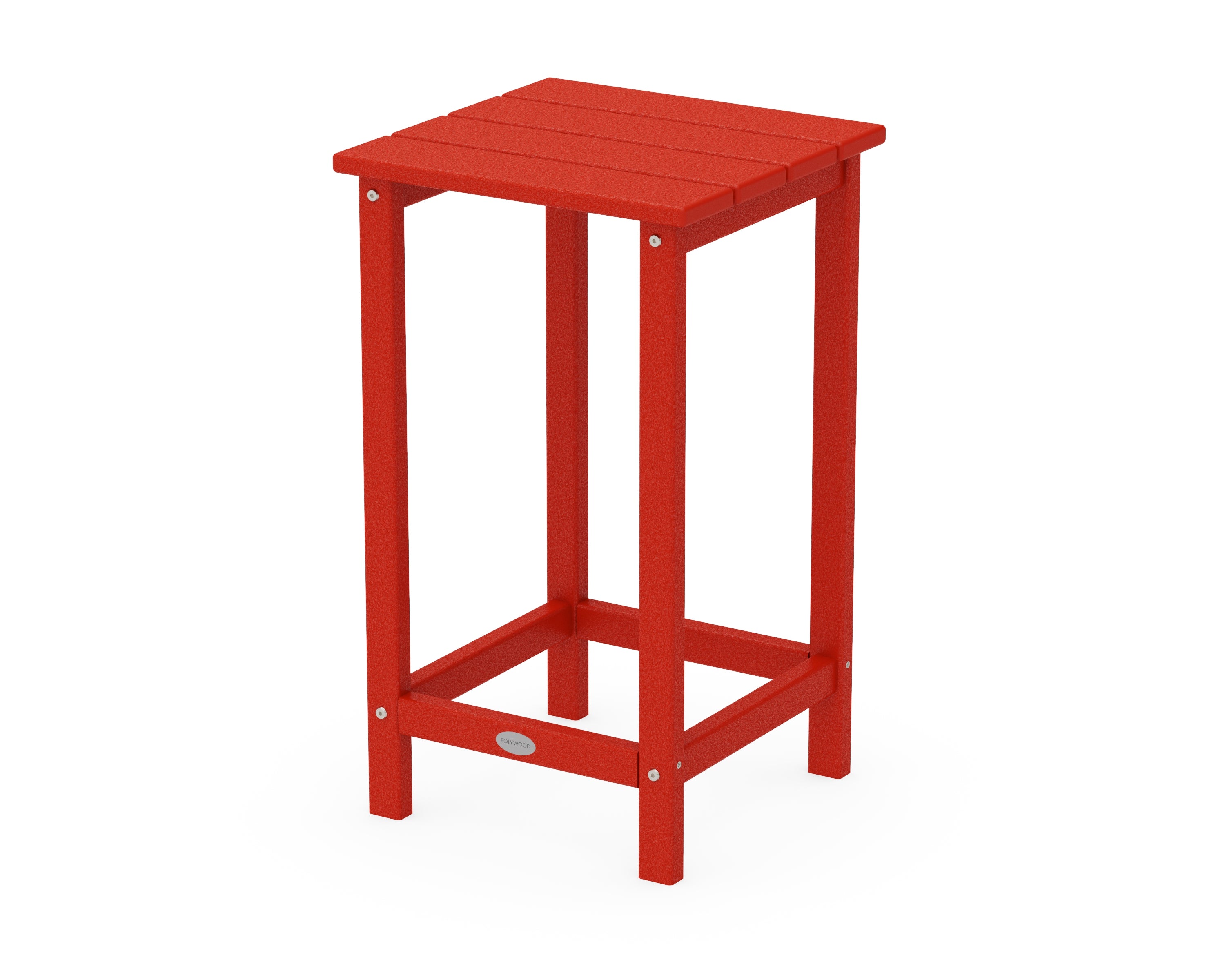 POLYWOOD® Long Island 26" Counter Side Table in Sunset Red