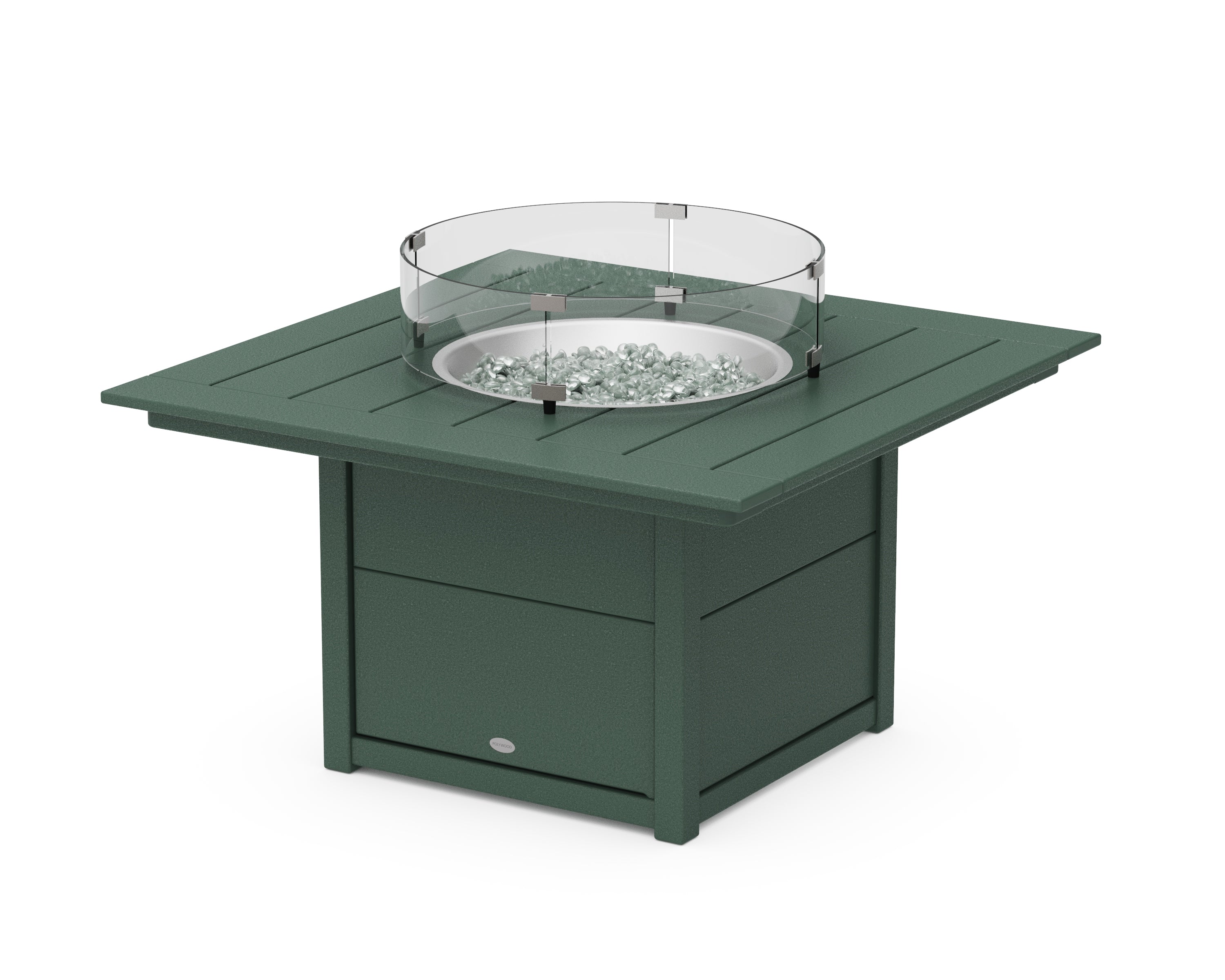 POLYWOOD® Square 42" Fire Pit Table in Green