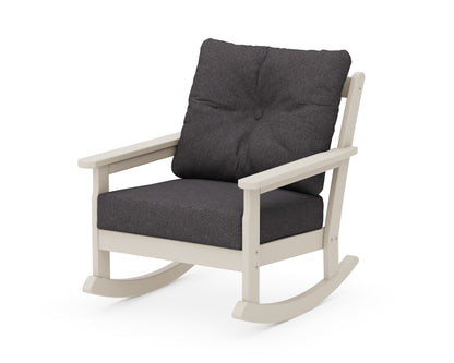 POLYWOOD® Vineyard Deep Seating Rocking Chair in Sand / Ash Charcoal