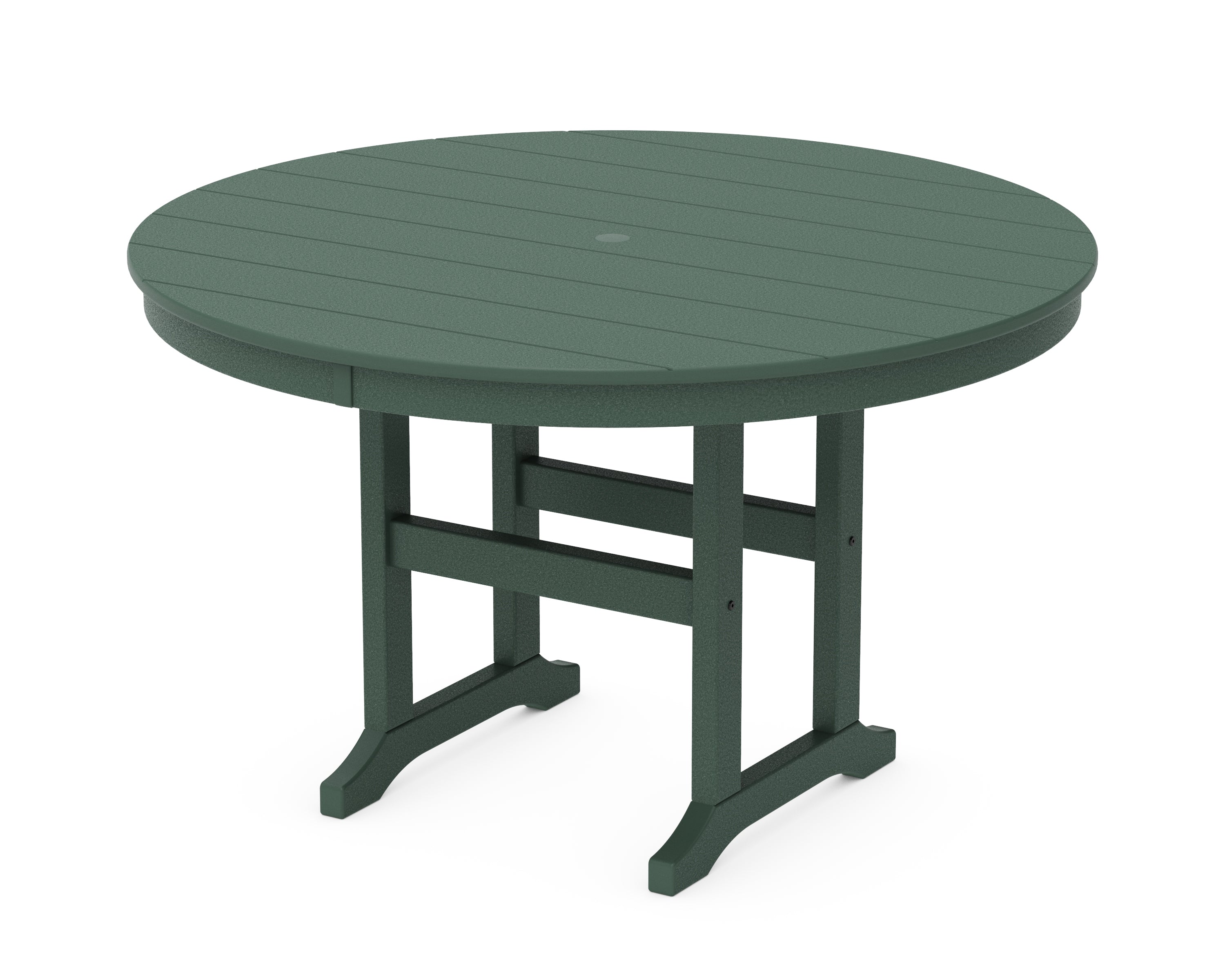 POLYWOOD® 48" Round Farmhouse Dining Table in Green