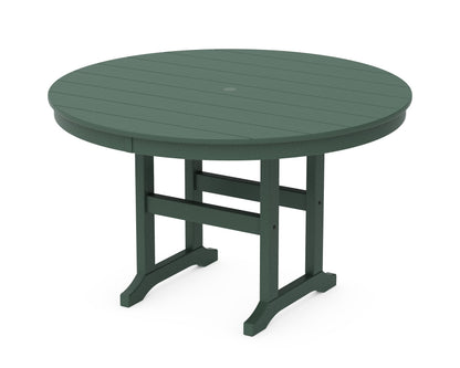POLYWOOD® 48" Round Farmhouse Dining Table in Green