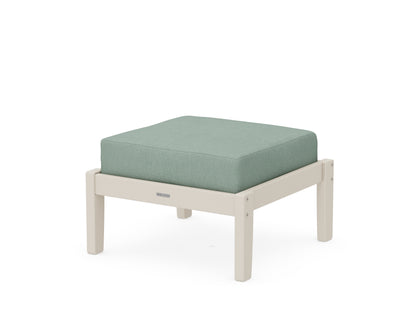 Martha Stewart by POLYWOOD® Chinoiserie Deep Seating Ottoman in Sand / Glacier Spa