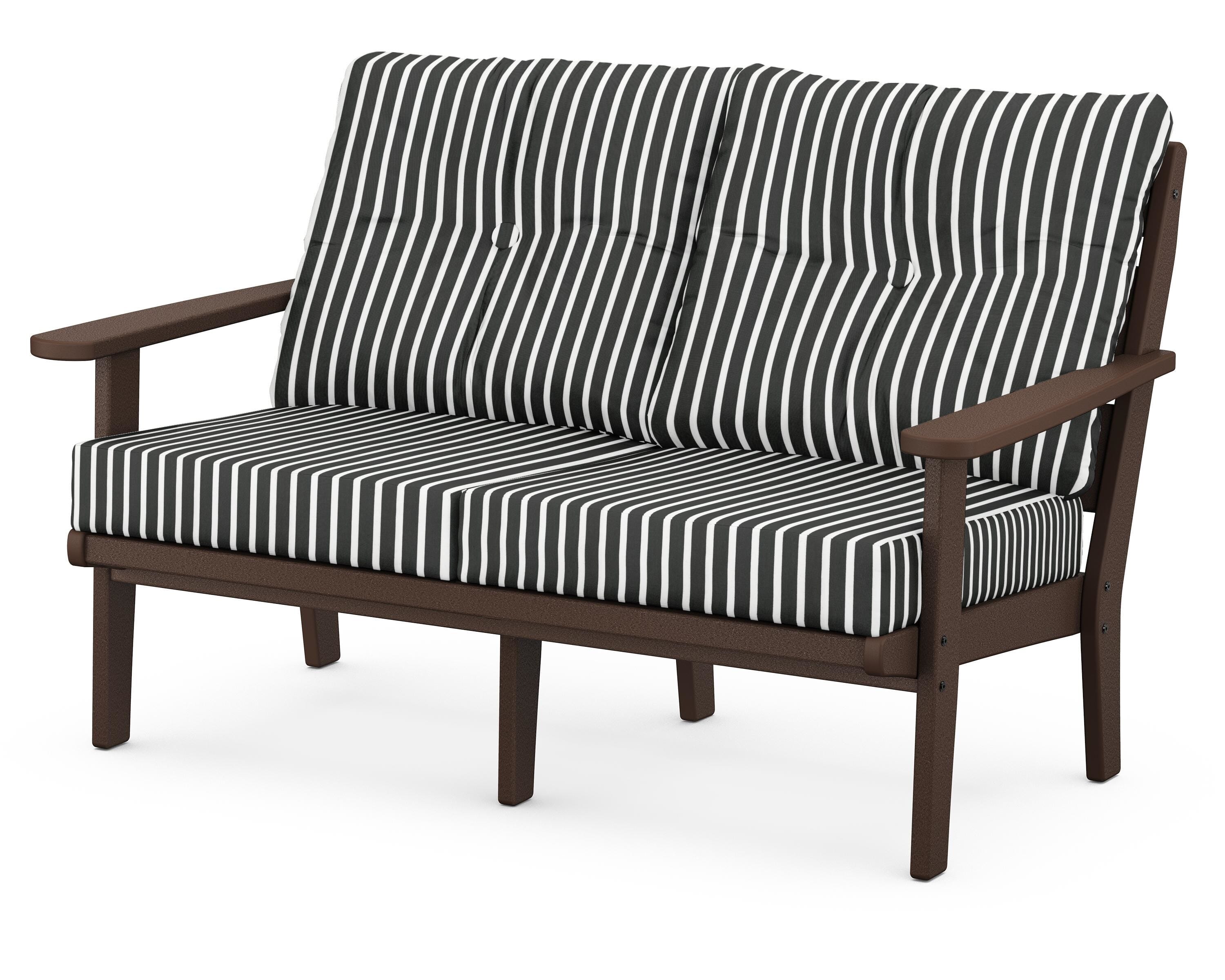 POLYWOOD® Lakeside Deep Seating Loveseat in Mahogany / Shore Classic