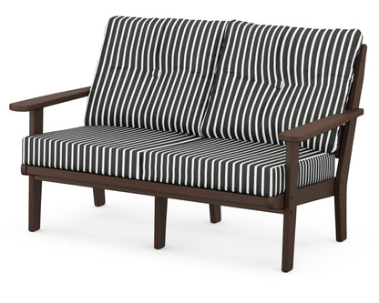 POLYWOOD® Lakeside Deep Seating Loveseat in Mahogany / Shore Classic