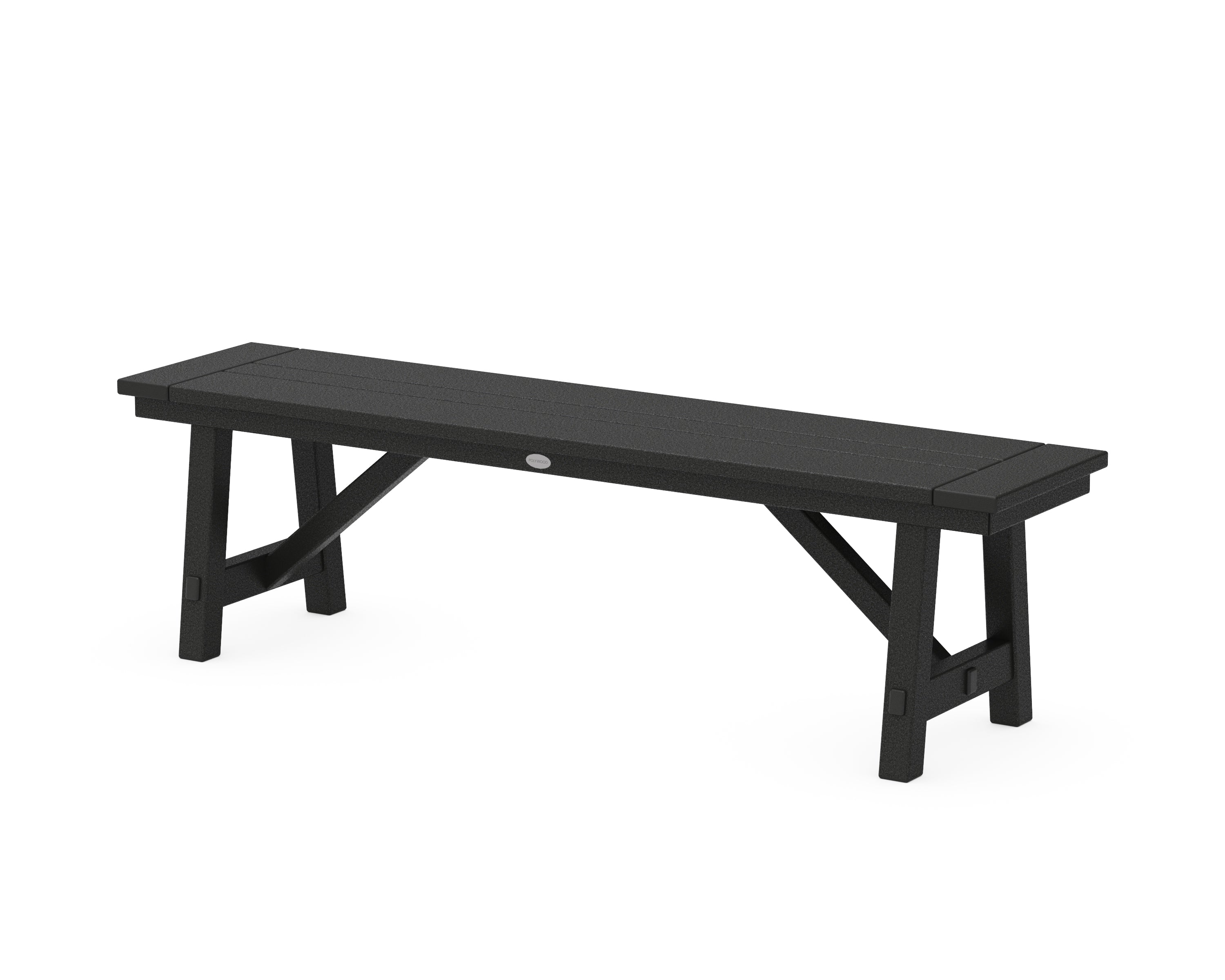 POLYWOOD® Rustic Farmhouse 60" Backless Bench in Black