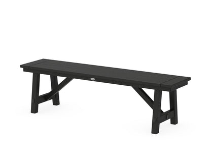 POLYWOOD® Rustic Farmhouse 60" Backless Bench in Black