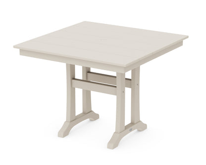 POLYWOOD® Farmhouse Trestle 37" Dining Table in Sand