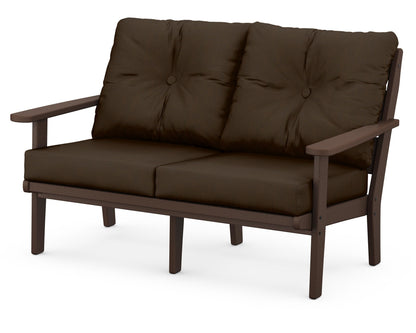 POLYWOOD® Lakeside Deep Seating Loveseat in Mahogany / Canvas Java