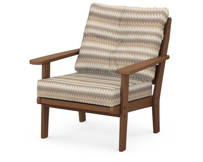 POLYWOOD® Lakeside Deep Seating Chair in Teak / Valley Dune