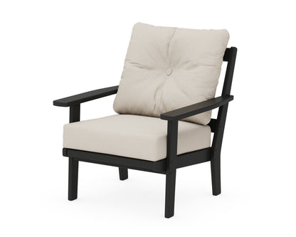 POLYWOOD® Oxford Deep Seating Chair in Black / Dune Burlap