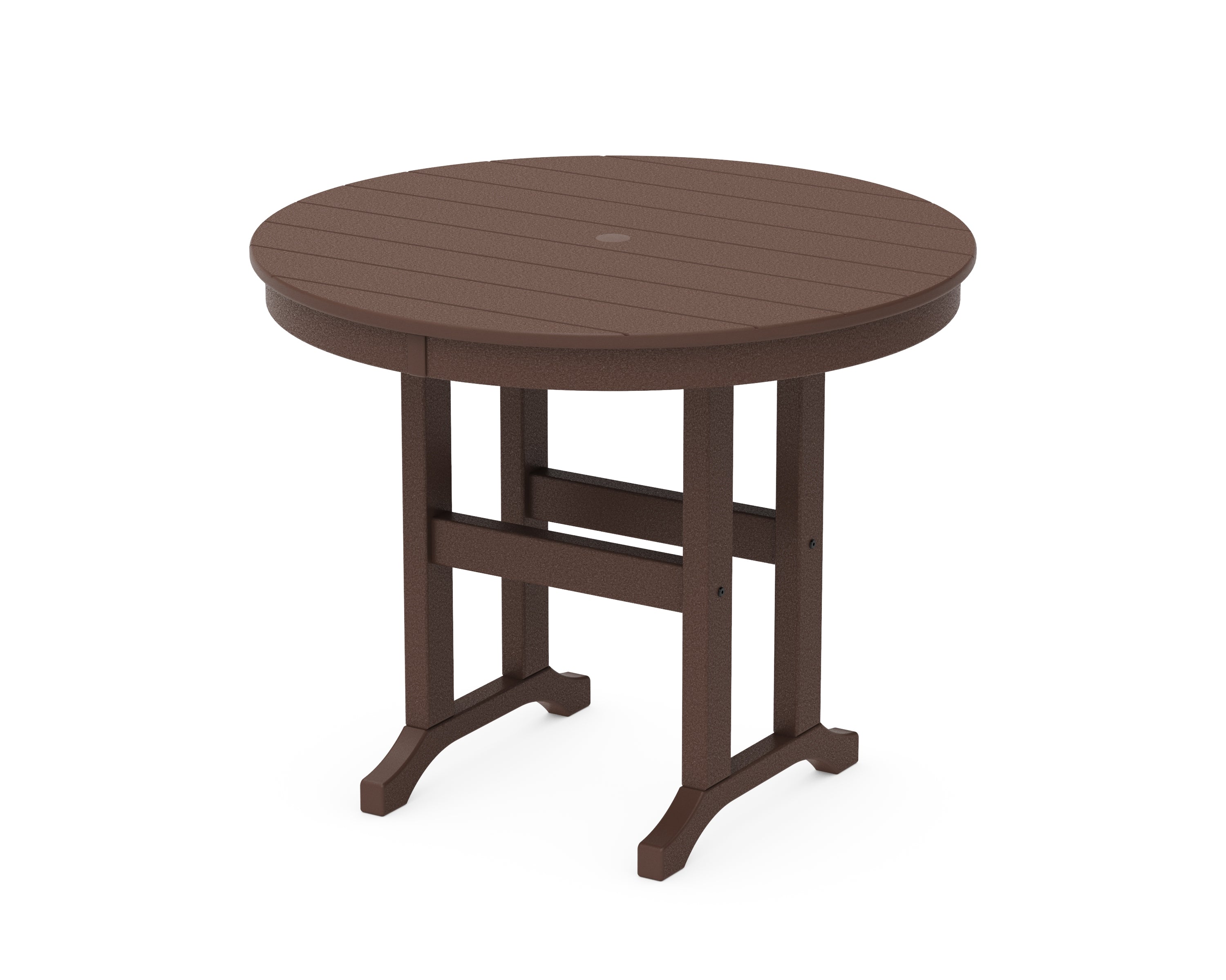 POLYWOOD® 36" Round Farmhouse Dining Table in Mahogany