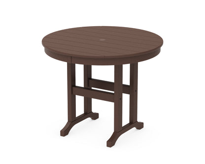 POLYWOOD® 36" Round Farmhouse Dining Table in Mahogany