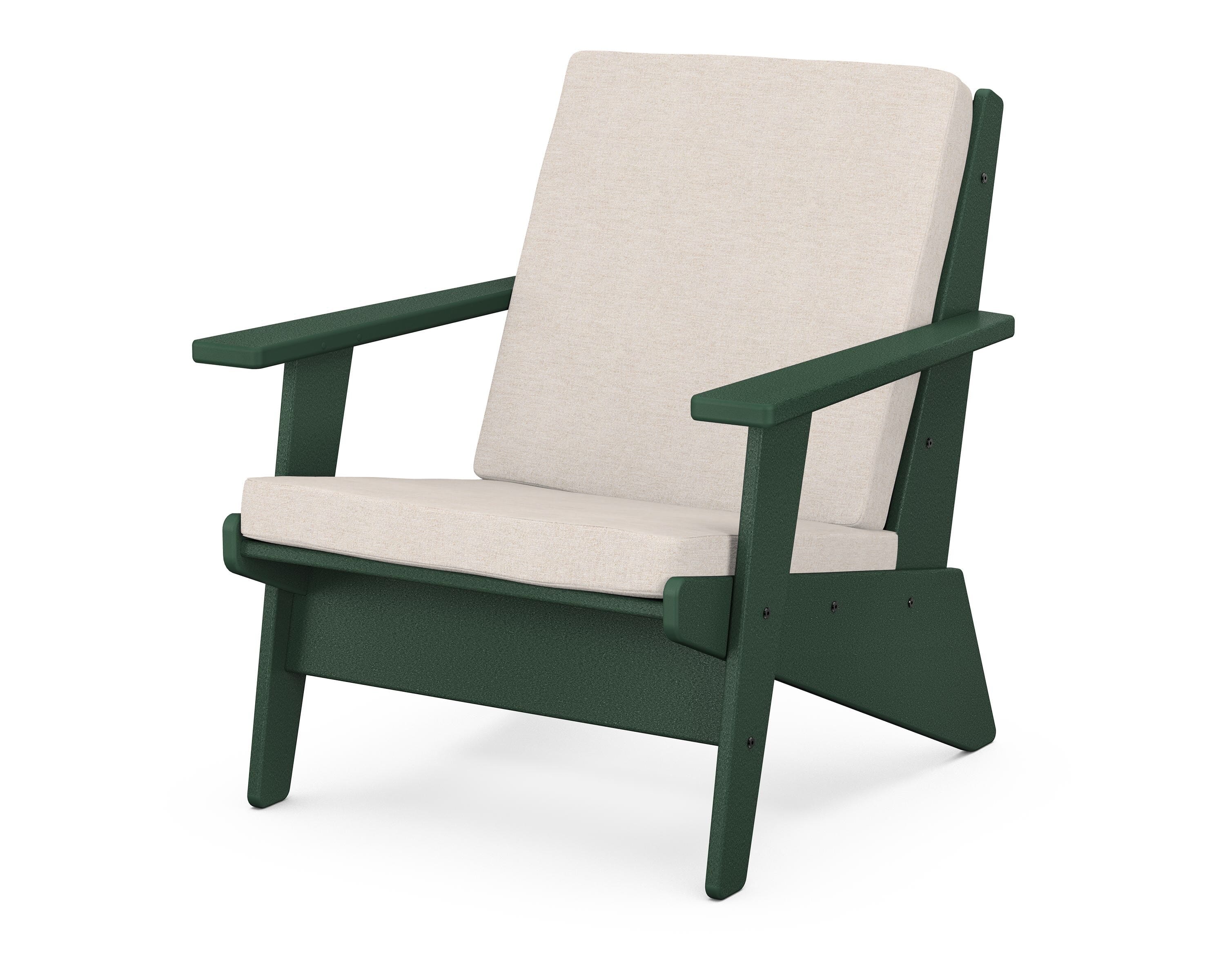POLYWOOD® Riviera Modern Lounge Chair in Green / Nuance Cloud