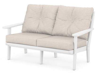 POLYWOOD® Lakeside Deep Seating Loveseat in White / Nuance Cloud