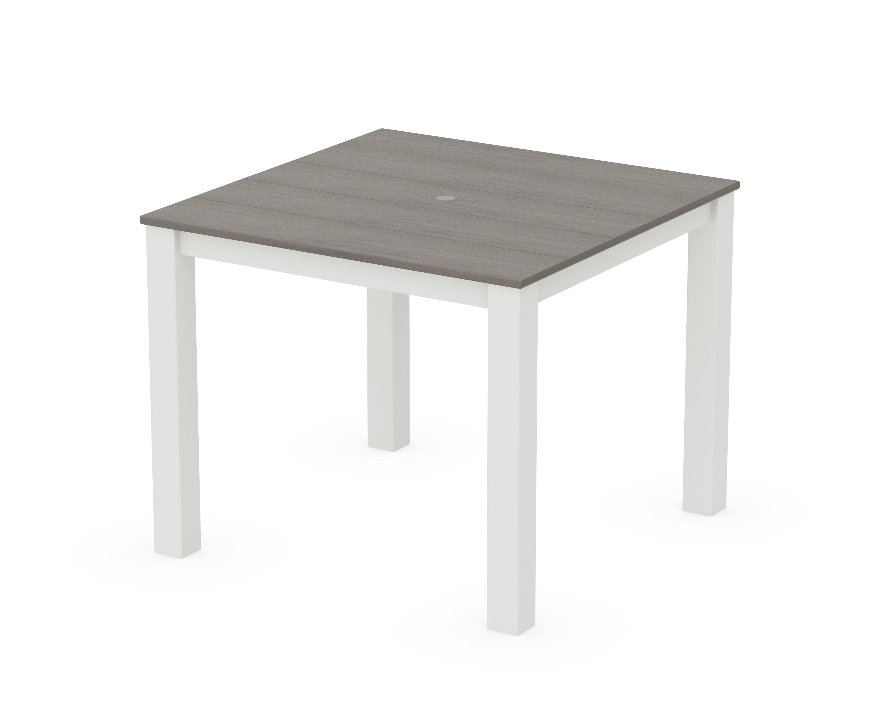 POLYWOOD® Parsons 38" X 38" Dining Table in White / Driftwood
