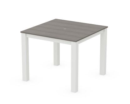 POLYWOOD® Parsons 38" X 38" Dining Table in White / Driftwood