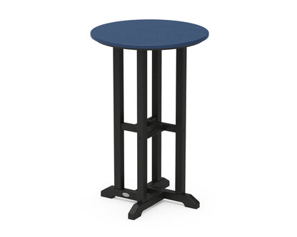 POLYWOOD® Contempo 24" Round Counter Table in Black / Navy