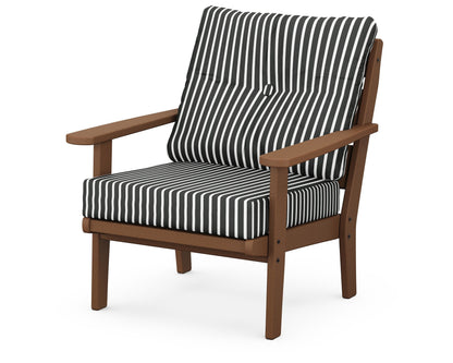 POLYWOOD® Lakeside Deep Seating Chair in Teak / Shore Classic