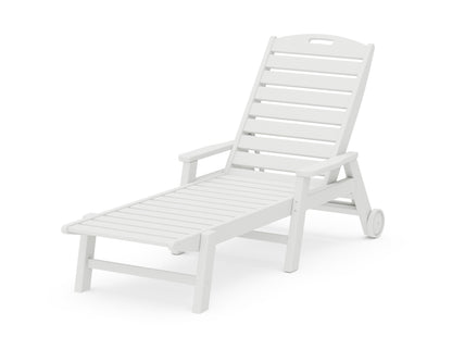POLYWOOD® Nautical Chaise with Arms & Wheels in White